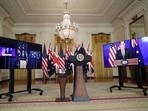 Biden, British Prime Minister Boris Johnson and Australian Prime Minister Scott Morrison appeared together virtually to detail the new alliance, which will be called AUKUS