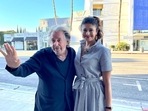 Al Pacino poses with Pooja Batra. Al Pacino poses with Pooja Batra.
