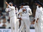 India players celebrate the wicket of Ollie Pope. (Getty) India players celebrate the wicket of Ollie Pope. (Getty)