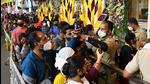 Guard stopping a person from taking a picture at Dagdusheth Ganpati temple in Pune, on September 15. The Pune police have decided not to allow people to take selfies or any photographs at the Ganpati mandaps and in front of Ganpati temples in the city, to avoid crowding. (KALPESH NUKTE/HT) Guard stopping a person from taking a picture at Dagdusheth Ganpati temple in Pune, on September 15. The Pune police have decided not to allow people to take selfies or any photographs at the Ganpati mandaps and in front of Ganpati temples in the city, to avoid crowding. (KALPESH NUKTE/HT)