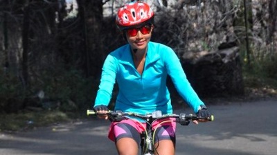 Milind Soman also shared a video of him and his wife Ankita Konwar ridding. (Instagram/@ankitaearthy)
