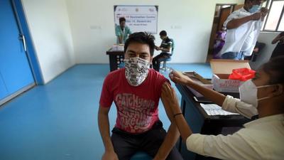 A beneficiary receives a dose of Covid-19 vaccine in Noida on September 2. (HT archive)