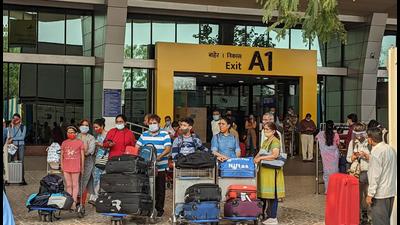Many flyers complain about crowded security check areas and the relocated prepaid auto-rickshaw stand at Pune airport. (HT FILE) Many flyers complain about crowded security check areas and the relocated prepaid auto-rickshaw stand at Pune airport. (HT FILE)