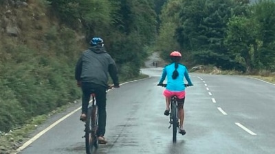 On September 12, Milind Soman and Ankita Konwar cycled 65km from Baramulla to Uri, Line of Control. (Instagram/@milindrunning)