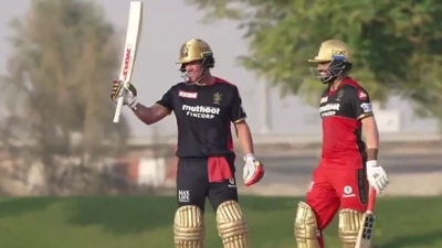 AB de Villiers scores a century in practice game (Twitter)