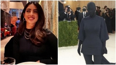 Navya Naveli Nanda shared a meme on Kim Kardashian's Met Gala look. Navya Naveli Nanda shared a meme on Kim Kardashian's Met Gala look.