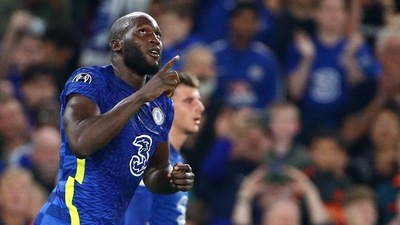 helsea's Romelu Lukaku celebrates scoring their first goal (REUTERS)