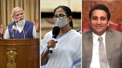 Prime Minister Narendra Modi, West Bengal chief minister Mamata Banerjee and Serum Institute of India's chief executive officer Adar Poonawalla. (Agencies)