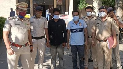 The Morni murder accused in the custody of Panchkula police on Wednesday. (Sant Arora/HT)