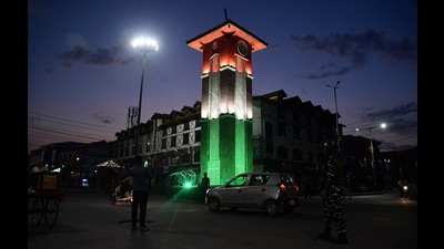 Illuminated Clock Tower (Ghanta Ghar) on the eve of 75th Independence Day, at Lal Chowk, in Srinagar on August 15, 2021 (Imran Nissar) Illuminated Clock Tower (Ghanta Ghar) on the eve of 75th Independence Day, at Lal Chowk, in Srinagar on August 15, 2021 (Imran Nissar)