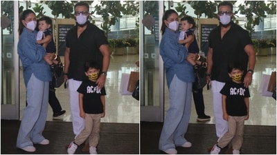 Kareena rounded off her look with a sleeked back ponytail and bare face. (HT Photo/Varinder Chawla)