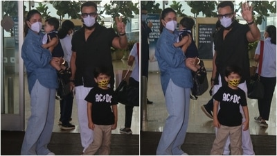 As for Kareena's family, Saif wore a black shirt with white pants and tan juttis. Their munchkins, Taimur and Jeh, also looked adorable while posing with their parents. (HT Photo/ Varinder Chawla)