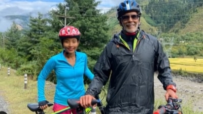 Milind Soman and Ankita Konwar cycle 65km from Baramulla to Uri in a day, fans say wow (Instagram/@milindrunning) Milind Soman and Ankita Konwar cycle 65km from Baramulla to Uri in a day, fans say wow (Instagram/@milindrunning)