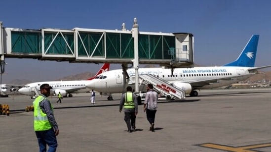 Planes are parked at Hamid Karzai International Airport in Kabul, Afghanistan.(AP) Planes are parked at Hamid Karzai International Airport in Kabul, Afghanistan.(AP)