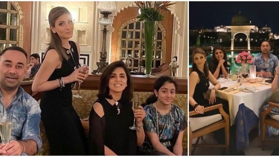 Riddhima Kapoor Sahni with Neetu Kapoor, husband Bharat Sahni and granddaughter Samara in Udaipur.