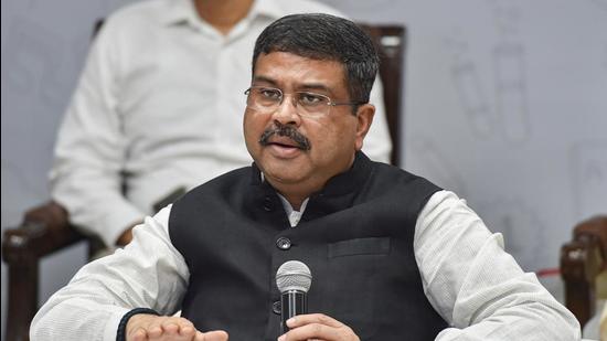 Union minister Dharmendra Pradhan will speak on the National Education Policy 2020 and the role of technology in the future of education on Thursday. (PTI)