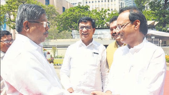 At this high-stakes table sit the BJP, the NCP, the Congress party and the Shiv Sena as the Pune municipal corporation goes to polls in February 2022. (Arvind Kharat/HT FILE PHOTO) At this high-stakes table sit the BJP, the NCP, the Congress party and the Shiv Sena as the Pune municipal corporation goes to polls in February 2022. (Arvind Kharat/HT FILE PHOTO)