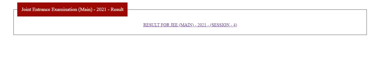 NTA generates JEE main result link; not available for students yet (nta.ac.in)