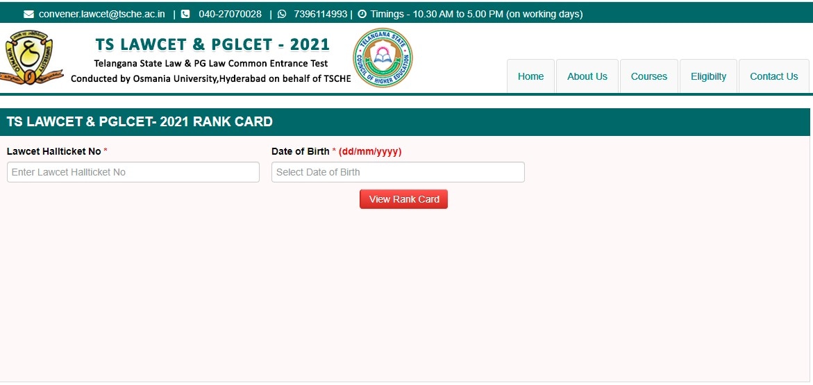 TS LAWCET &amp; PGLCET results 2021 declared on lawcet.tsche.ac.in