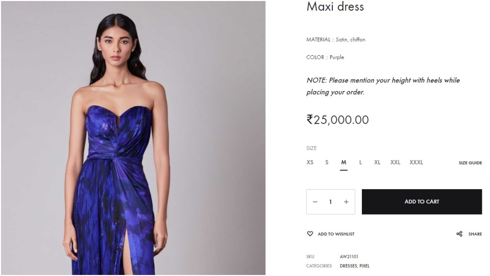 The price of Mira Rajput's dress.&nbsp;(saakshakinni.com)