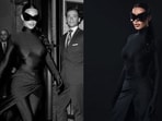 Kim Kardashian dressed in an all-black ensemble for Justin Bieber's 2021 Met Gala after party. (Kim Kardashian/Instagram)