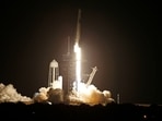 A SpaceX Falcon 9 rocket, with the Crew Dragon capsule, is launched carrying four astronauts on a Nasa commercial crew mission at Kennedy Space Center in Cape Canaveral, Florida, on September 15, 2021.&nbsp;