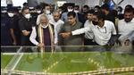 Union minister for road transport and highways Nitin Gadkari and Haryana chief minister Manohar Lal Khattar review the Delhi-Mumbai Expressway project in Gurugram. (Vipin Kumar/HT PHOTO) Union minister for road transport and highways Nitin Gadkari and Haryana chief minister Manohar Lal Khattar review the Delhi-Mumbai Expressway project in Gurugram. (Vipin Kumar/HT PHOTO)
