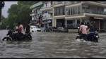 Heavy waterlogging in Lucknow’s Triveni Nagar area on Thursday. (Deepak Gupta/HT Photo) Heavy waterlogging in Lucknow’s Triveni Nagar area on Thursday. (Deepak Gupta/HT Photo)