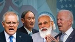 The Quad leaders: Australian PM Scott Morrison, Japan Prime Minister Yoshihide Suga, PM Modi and US President Joe Biden. The Quad leaders: Australian PM Scott Morrison, Japan Prime Minister Yoshihide Suga, PM Modi and US President Joe Biden.