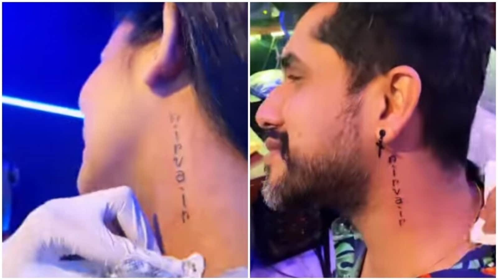 Inked B Praak gets son Adabbs name tattooed on the nape of his neck