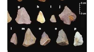 1.5 million - 385,000 years Before Present: At Attirampakkam near present-day Chennai in Tamil Nadu, early man leaves behind hand-axes and cleavers. Over the next million years, things progress to the middle stone age, when tools become smaller, sleeker, sharper. (Courtesy Sharma Centre for Heritage Education) 1.5 million - 385,000 years Before Present: At Attirampakkam near present-day Chennai in Tamil Nadu, early man leaves behind hand-axes and cleavers. Over the next million years, things progress to the middle stone age, when tools become smaller, sleeker, sharper. (Courtesy Sharma Centre for Heritage Education)