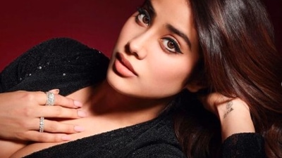 A few days ago, Janhvi Kapoor took to her Instagram handle to share a few pictures of herself in a shimmery black dress. (Instagram/@janhvikapoor)