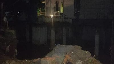 The site of the accident in CR Park. (HT Photo) The site of the accident in CR Park. (HT Photo)