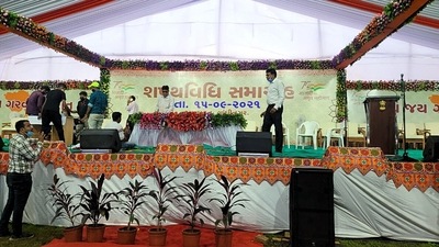 Swearing in of new ministers in Bhupendra Patel Cabinet postponed till tomorrow amid infighting, in Gandhinagar. (ANI) Swearing in of new ministers in Bhupendra Patel Cabinet postponed till tomorrow amid infighting, in Gandhinagar. (ANI)