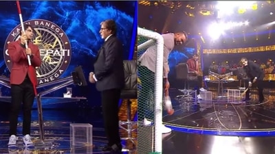 Amitabh Bachchan on Kaun Banega Crorepati 13 set.