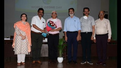 PPCB plans to tackle stubble burning with systematic coordinated efforts in districts with poor compliance, chairman Adarsh Pal Vig said in PAU on Thursday. In the photo, he is being felicitated. (HT Photo) PPCB plans to tackle stubble burning with systematic coordinated efforts in districts with poor compliance, chairman Adarsh Pal Vig said in PAU on Thursday. In the photo, he is being felicitated. (HT Photo)
