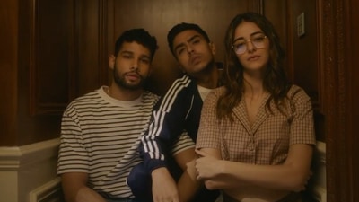 Ananya Panday with Siddhant Chaturvedi and Adarsh Gourav in Kho Gaye Hum Kahan.