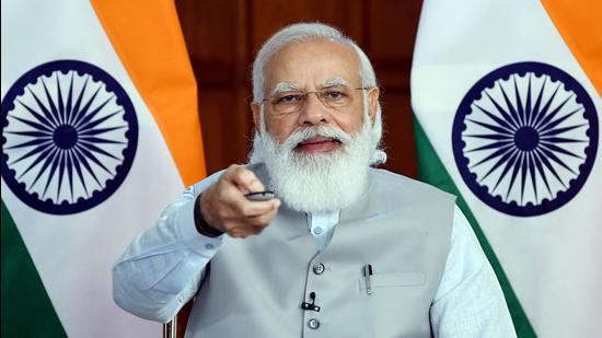 Prime Minister Narendra Modi on Thursday inaugurated defence office complexes at Kasturba Gandhi Marg and Africa Avenue that will together accommodate more than 7,000 defence officials. (ANI PHOTO.)