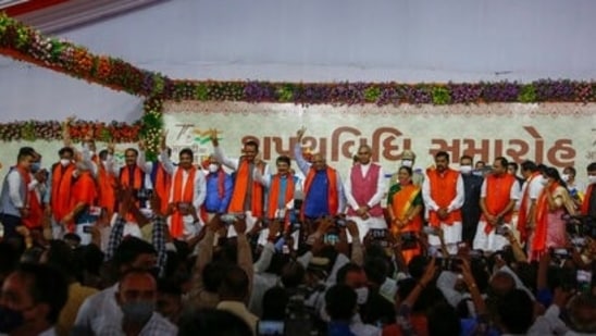 No ministers from former CM Vijay Rupani's ministry have been included in the Bhupendra Patel-led cabinet.(AP photo) No ministers from former CM Vijay Rupani's ministry have been included in the Bhupendra Patel-led cabinet.(AP photo)