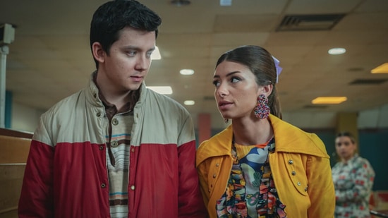 Sex Education season 3 review: Asa Butterfield and Mimi Keena in a still from the Netflix show.