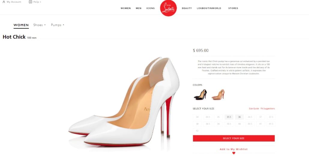 The Hot Chick pumps Nora Fatehi wore with her dress.&nbsp;(christianlouboutin.com)