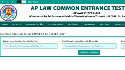 AP LAWCET &amp; PGLCET hall ticket 2021: Candidates who have applied for the examination can download their hall tickets from the official website of APSCHE at sche.ap.gov.in. (sche.ap.gov.in)