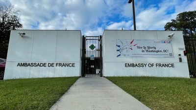 The French Embassy is seen after it was announced France decided to recall its ambassadors in the United States and Australia for consultations after Australia struck a deal with the US and Britain which ended a $40 billion French-designed submarine deal, in Washington, US (REUTERS)