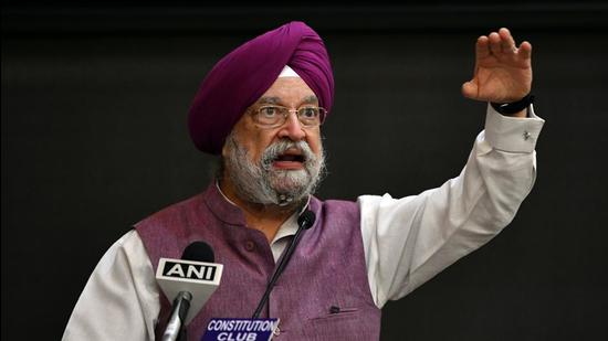 Union housing, urban affairs, and petroleum and natural gas minister Hardeep Singh Puri speaks at an event in New Delhi on Thursday. (ANI) Union housing, urban affairs, and petroleum and natural gas minister Hardeep Singh Puri speaks at an event in New Delhi on Thursday. (ANI)