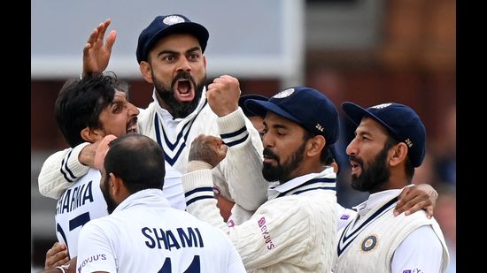 India captain Virat Kohli and the team. They pulled out of the fifth and final Test citing fear for themselves and their families, after a physiotherapist they’d all been in contact with tested positive for Covid-19. Then they flew, with their families, to the UAE, where the IPL is set to begin today. (AFP)
