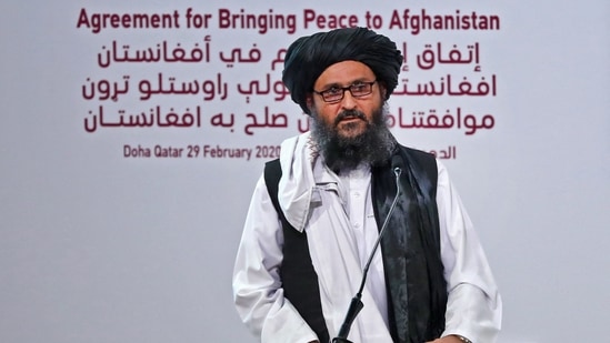 At one point during the meeting, Khalil ul Rahman Haqqani rose from his chair and began punching Taliban co-founder Mullah Abdul Ghani Baradar.(AFP)