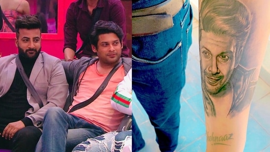 Shehnaaz Gill's brother gets Sidharth Shukla's face inked on his arm.&nbsp;