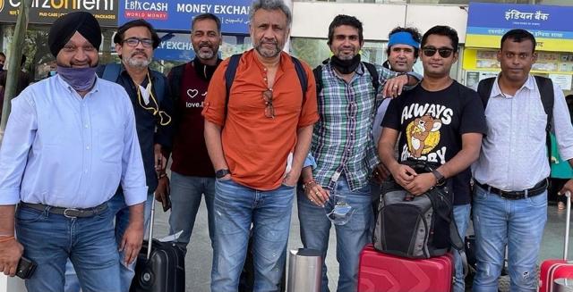 Anubhav Sinha with his team in Lucknow (Instagram)