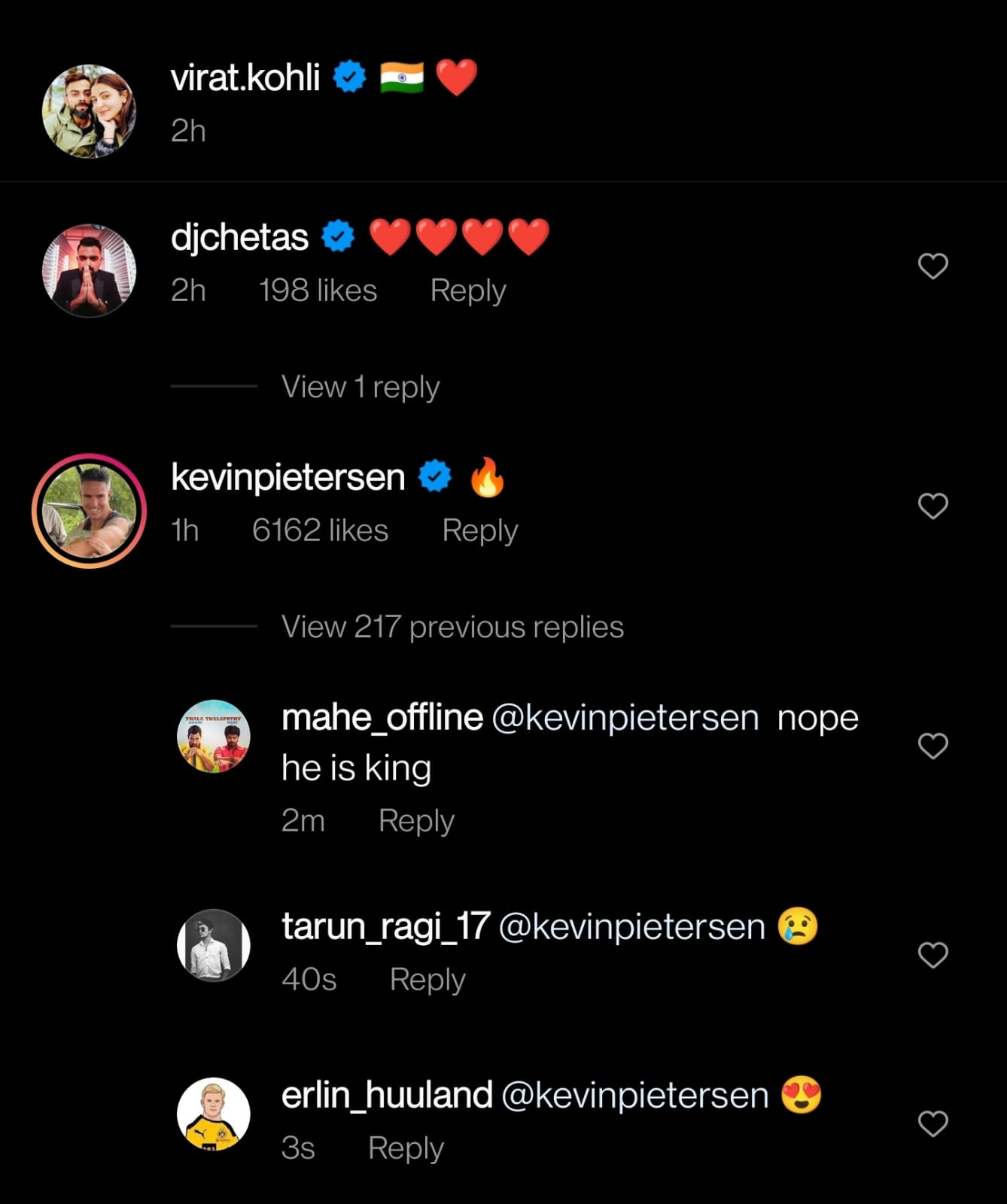 Here is how the fans reacted to Pietersen's comment on Kohli's post
