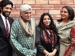 Shabana Azmi with husband Javed Akhtar, kids, Farhan and Zoya. Shabana Azmi with husband Javed Akhtar, kids, Farhan and Zoya.